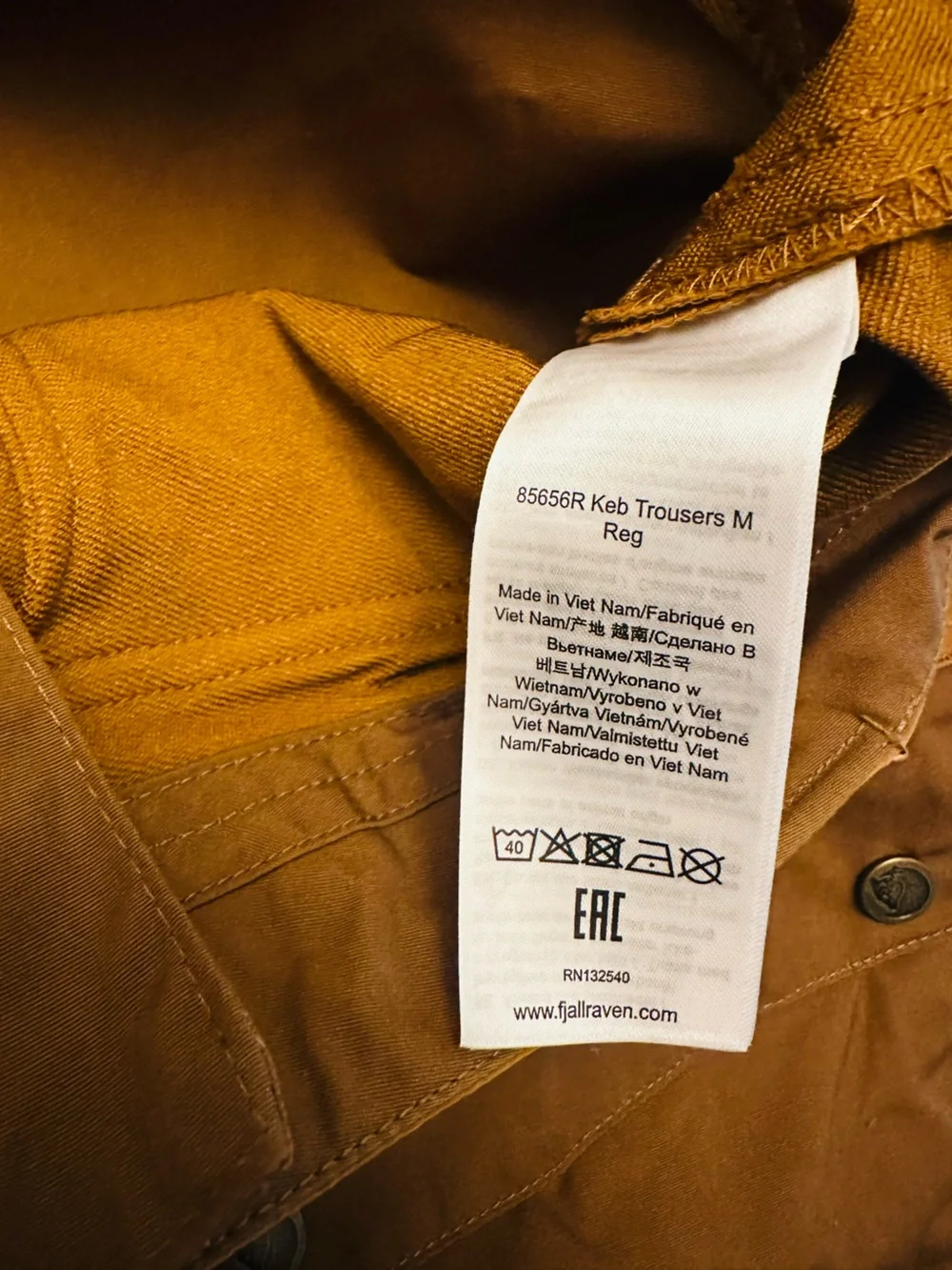 Fjallraven Keb Trouser Pants Cargo Mens 30-31” Timber Brown Chestnut